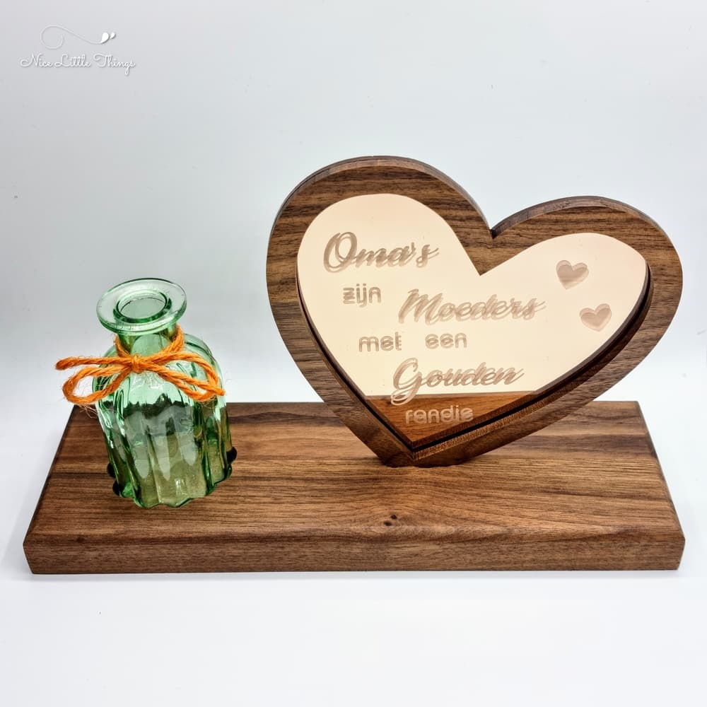 heart mirror walnut