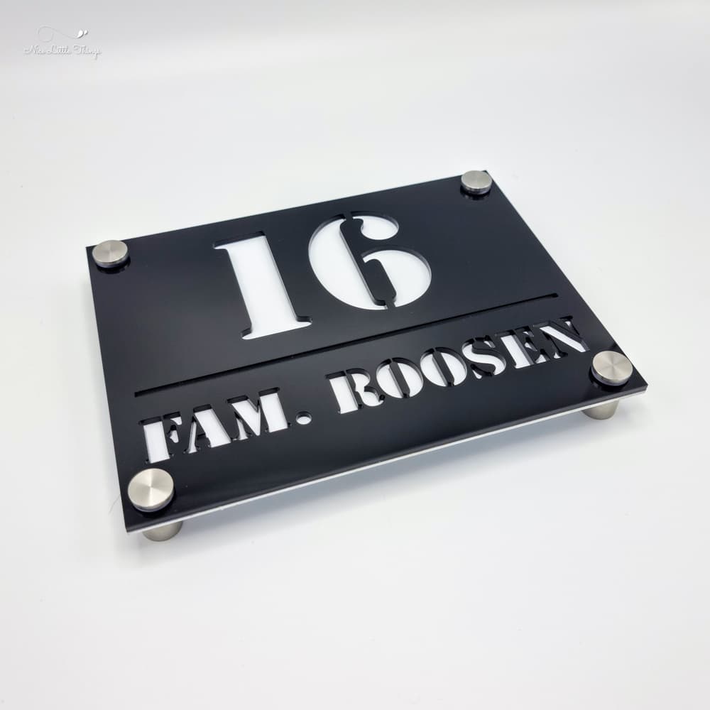 Luxury name sign with house number