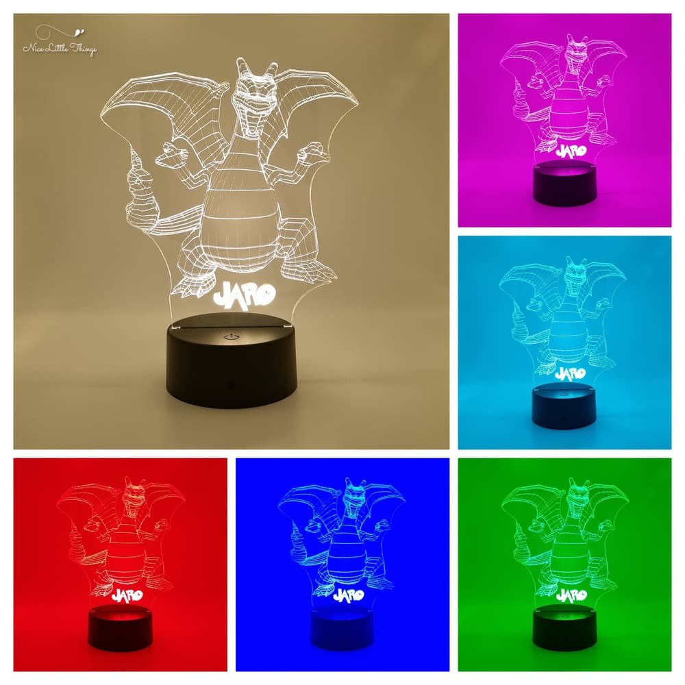 Gepersonaliseerde RGB LEDlamp Pokemon Charizard