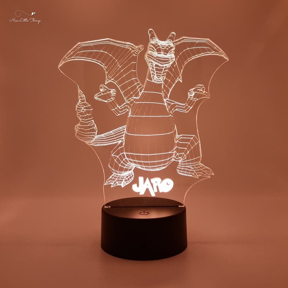 Gepersonaliseerde RGB LEDlamp Pokemon Charizard