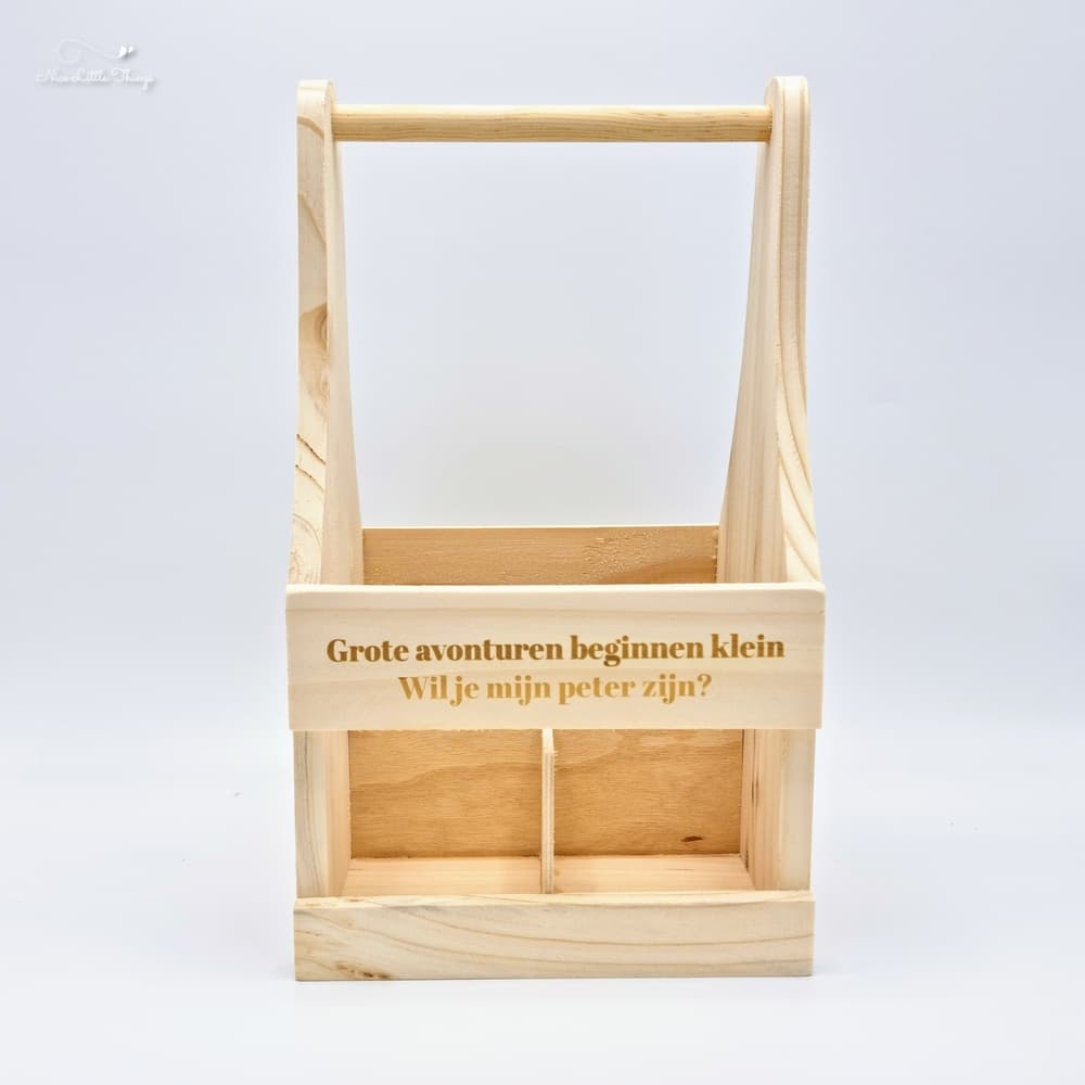 Wooden Beer Crate Will you be my godfather