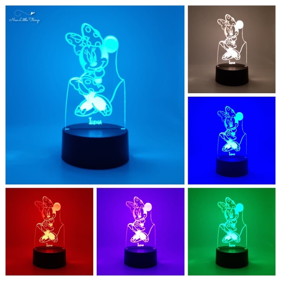 Gepersonaliseerde RGB LEDlamp Minnie Mouse