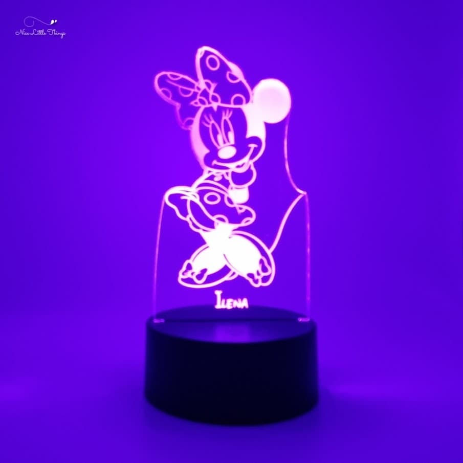 Gepersonaliseerde RGB LEDlamp Minnie Mouse