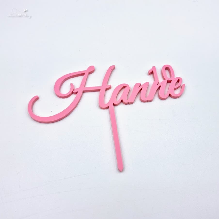 Cake topper with Name and Number - Pastel