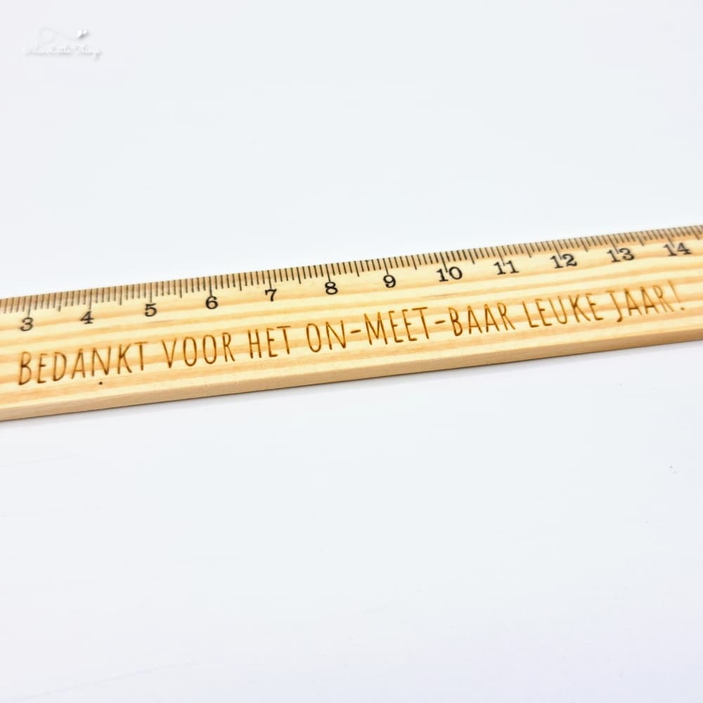 Houten Liniaal - Bedankt