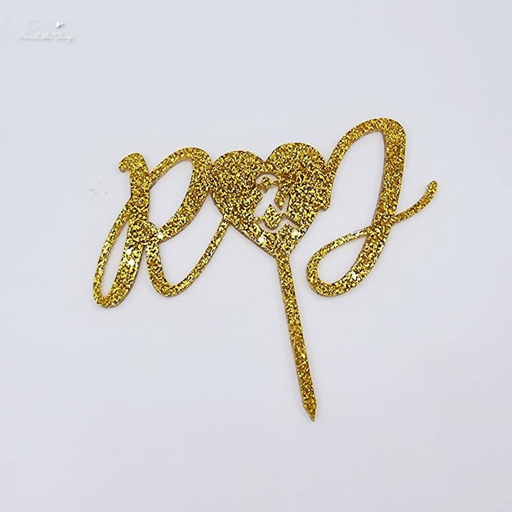 Cake topper with Initials