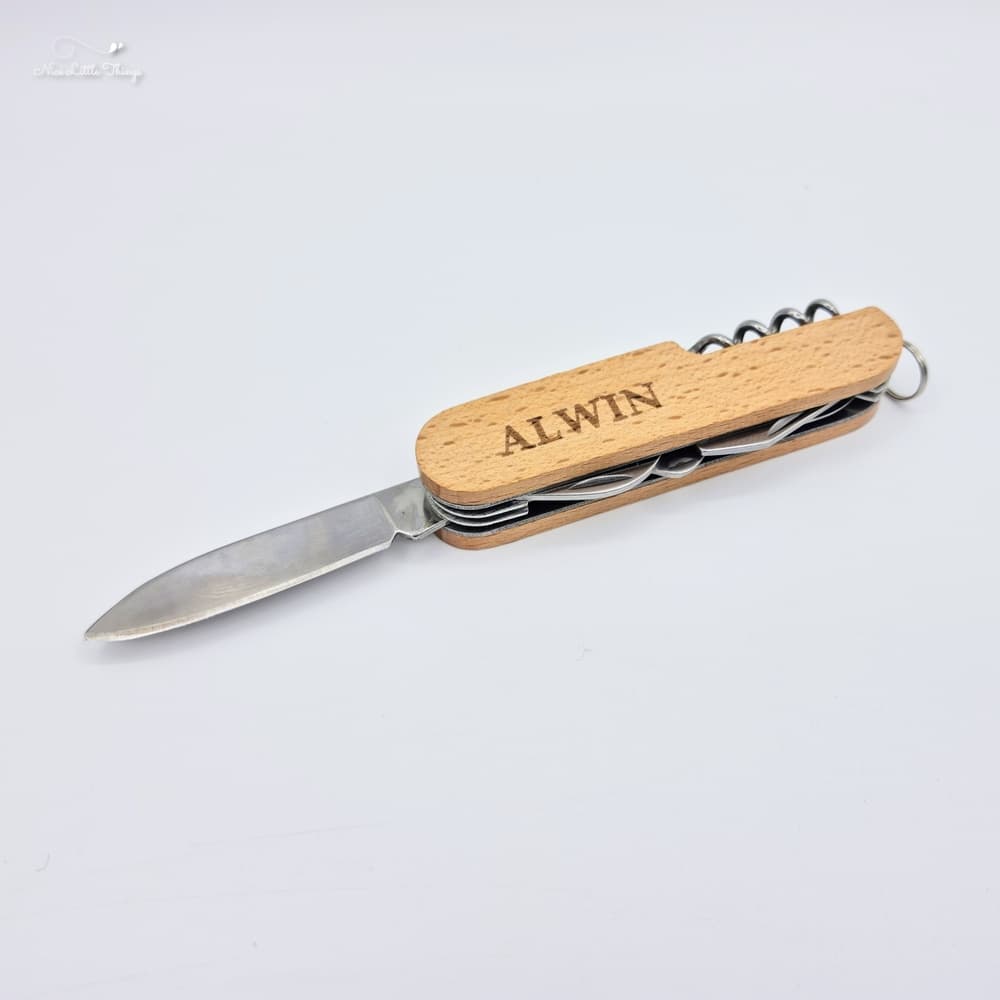 Houten Zakmes met Naam