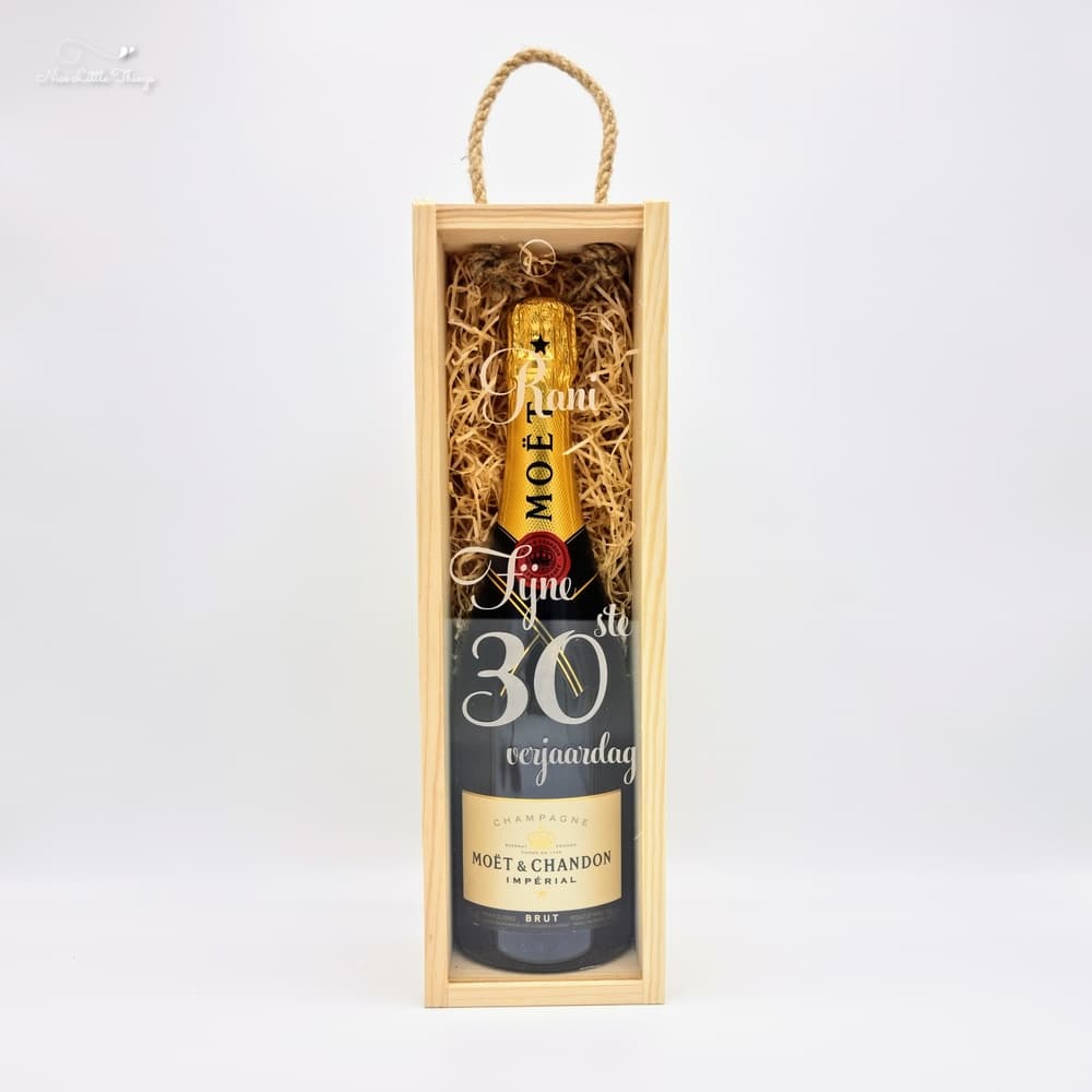 Wijnkist met Transparant deksel - Verjaardag