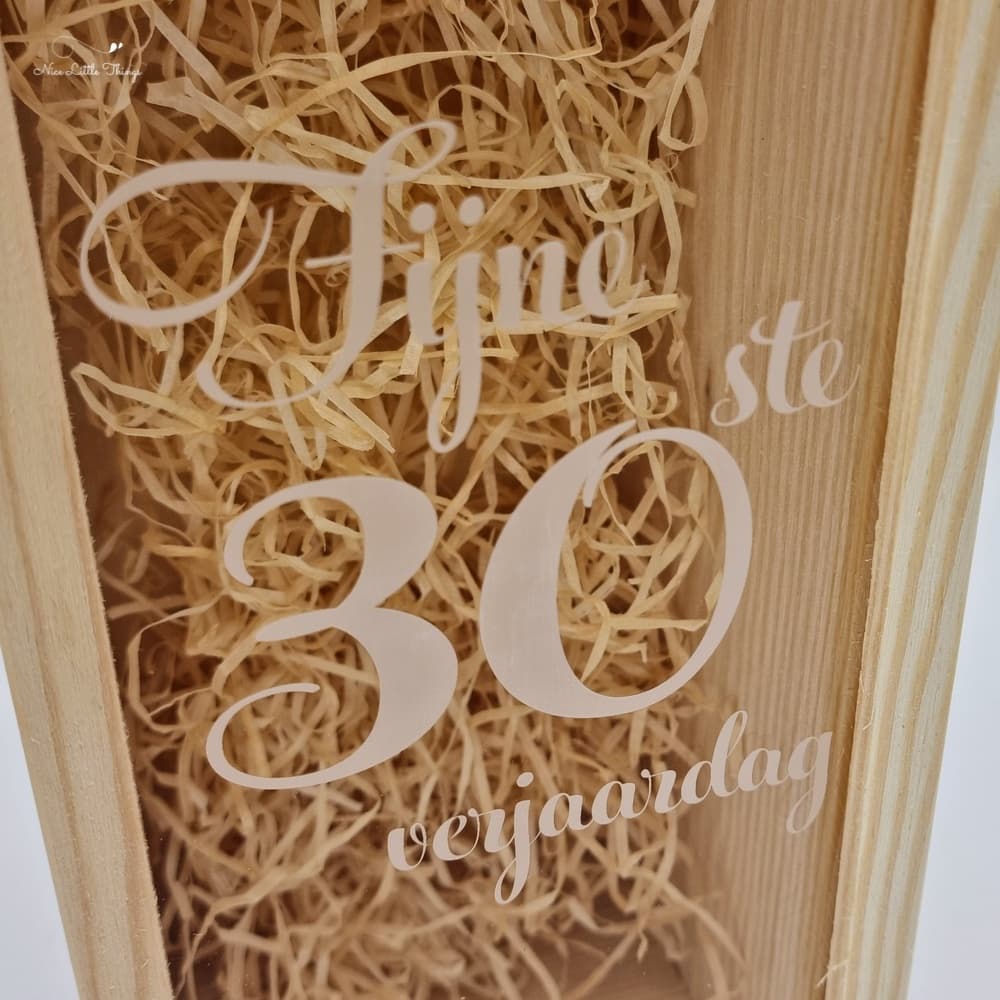 Wijnkist met Transparant deksel - Verjaardag