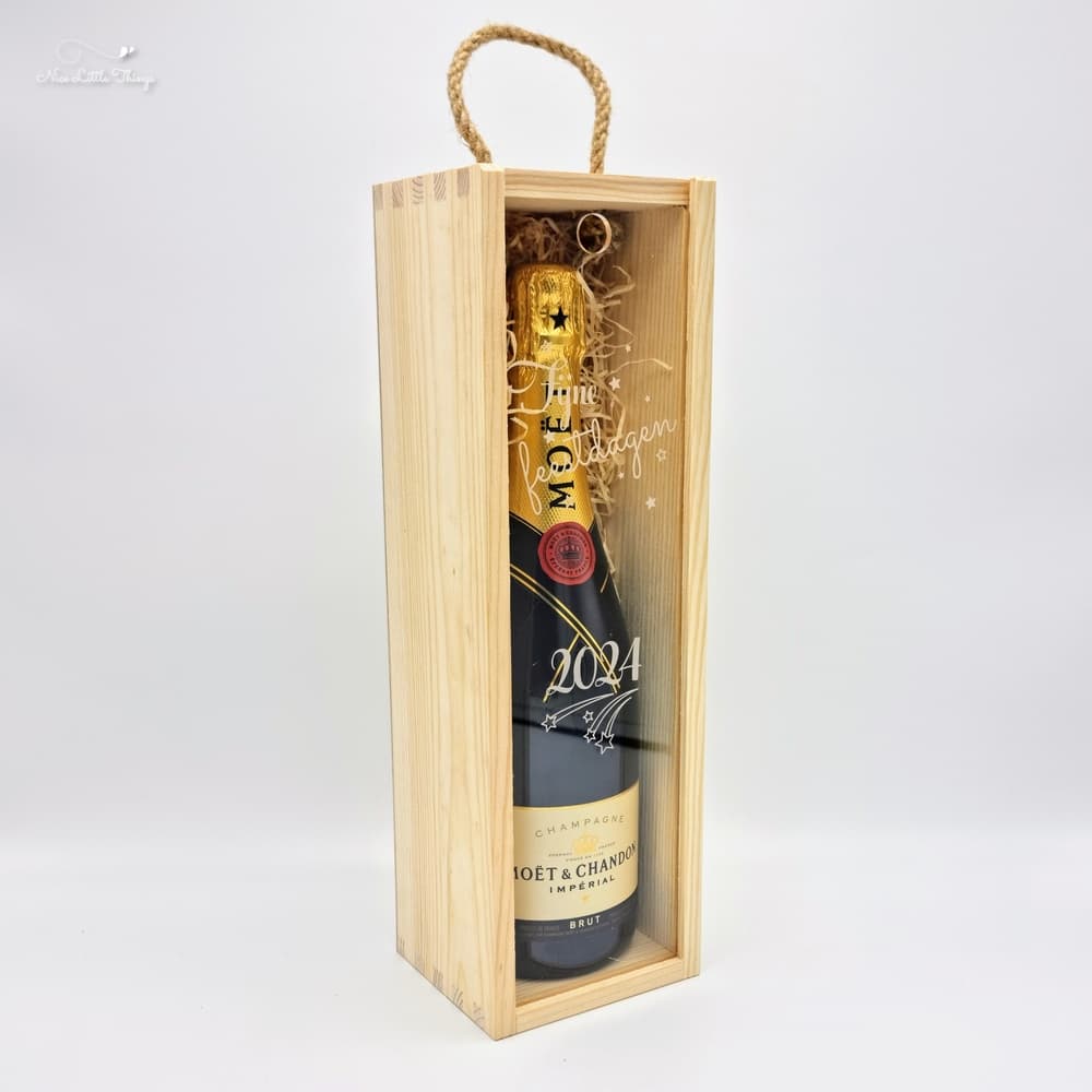 Wijnkist met Transparant deksel - Feestdagen