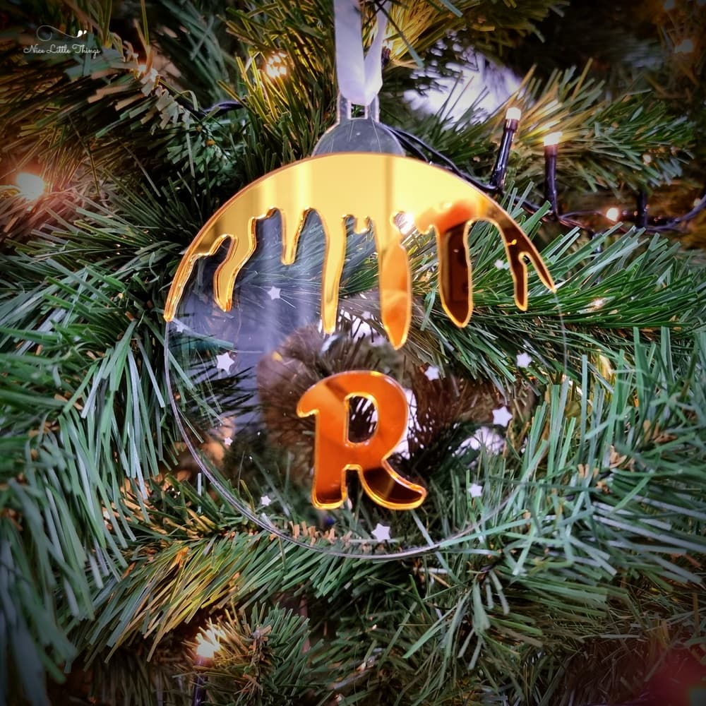 Christmas Ball Plexi with Letter