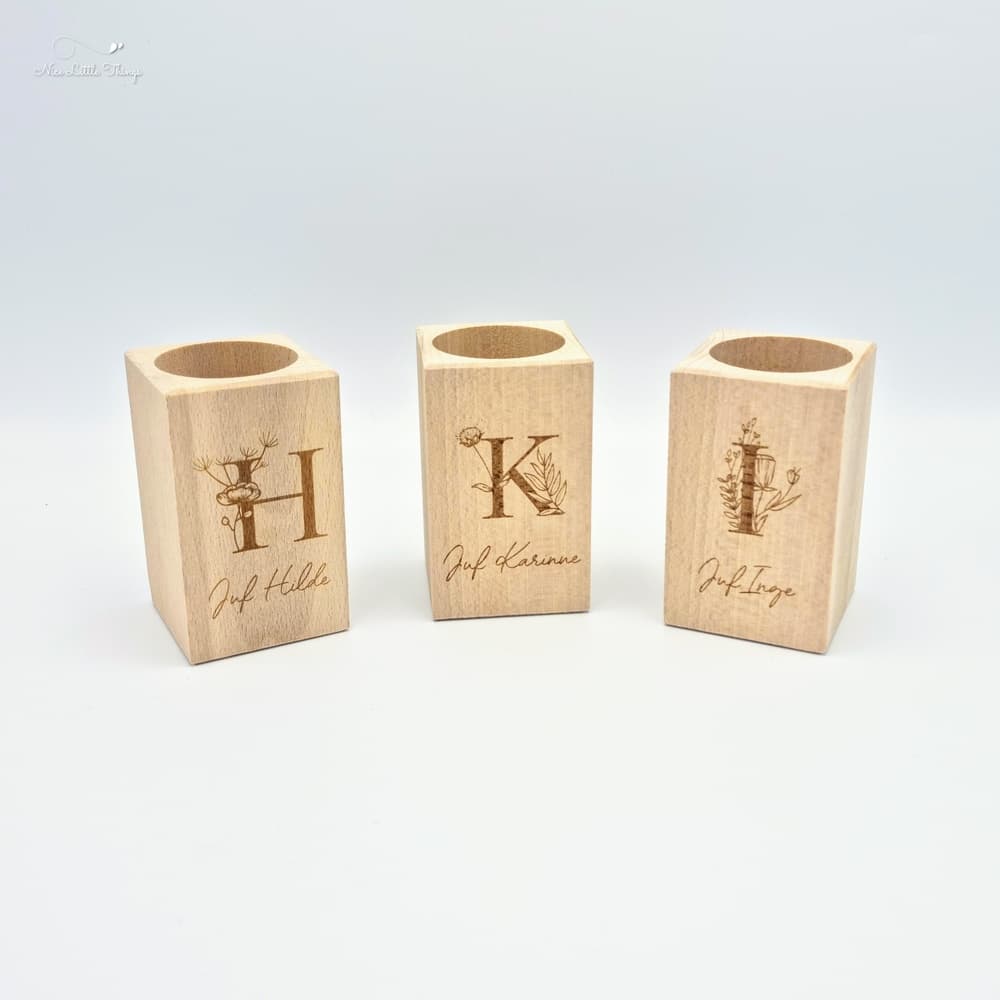 Gepersonaliseerde Pennenhouder met Bloemen