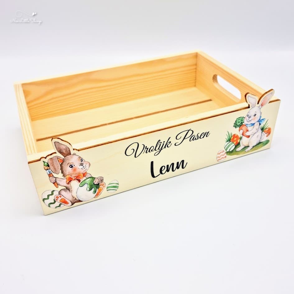 Kleurrijk Paasmandje met naam