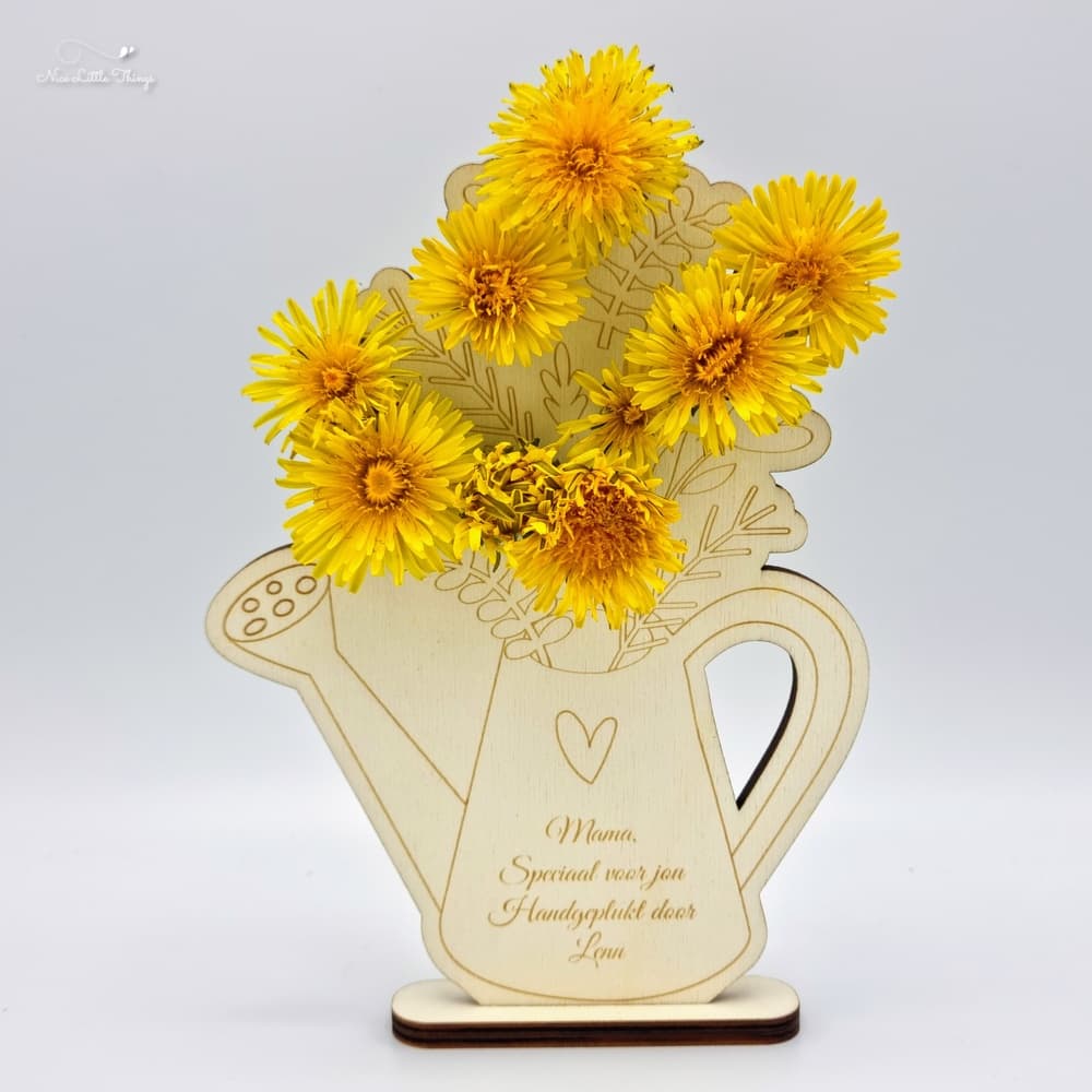 Gepersonaliseerde display voor handgeplukte bloemen