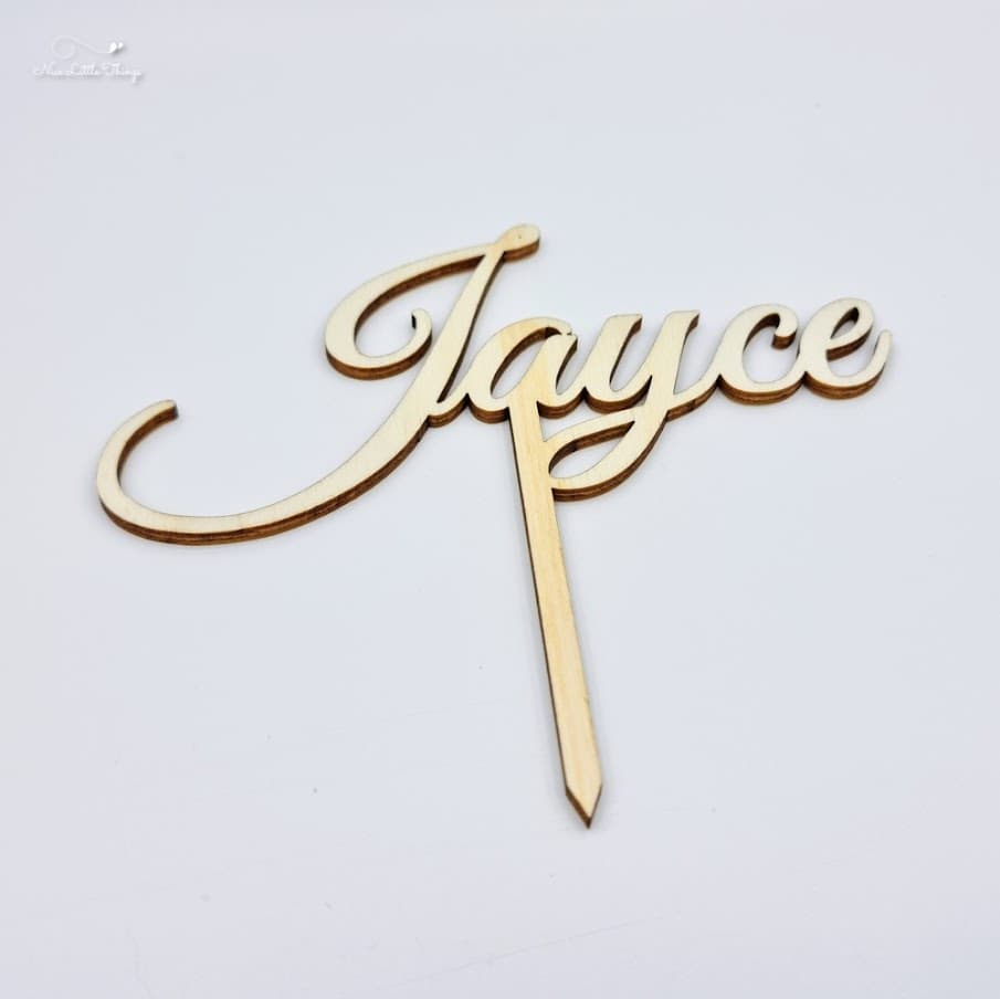 Cake topper Name Wood