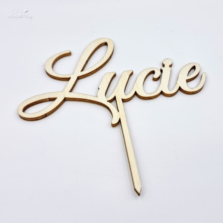 Cake topper Name Wood