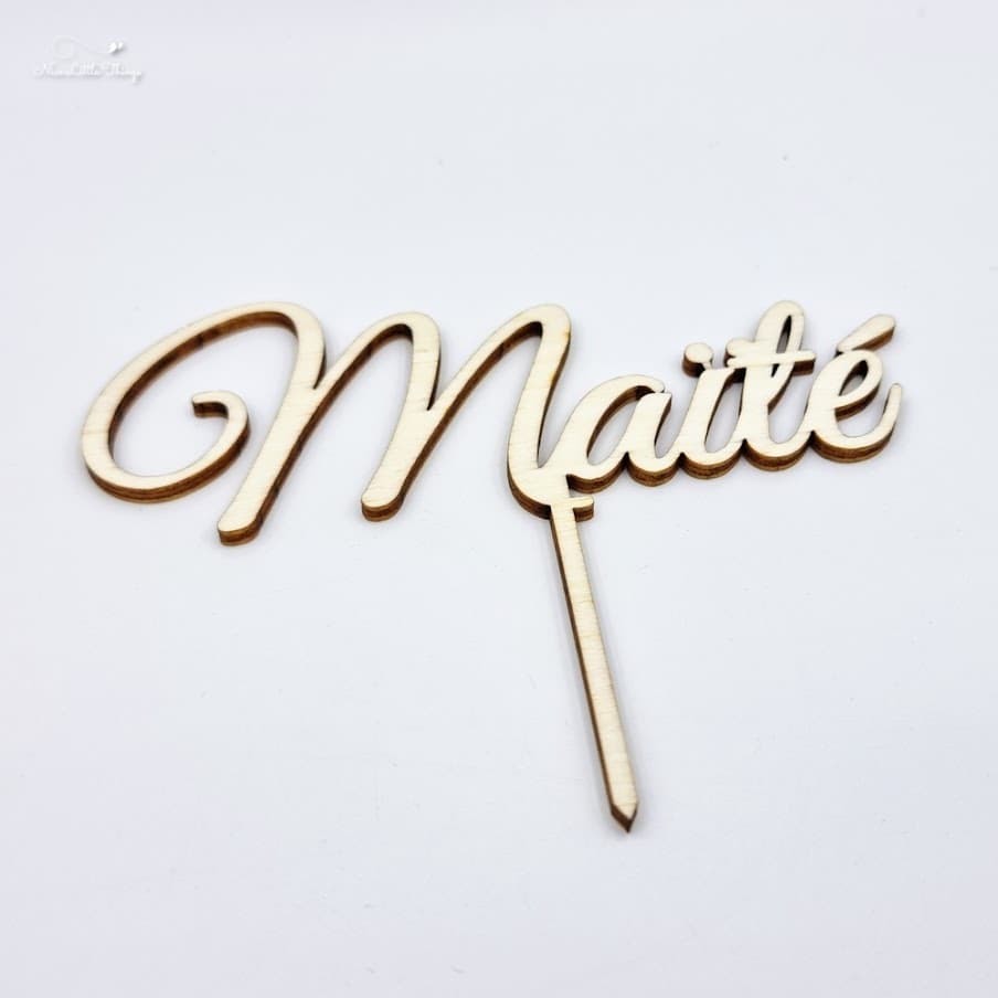 Cake topper Name Wood