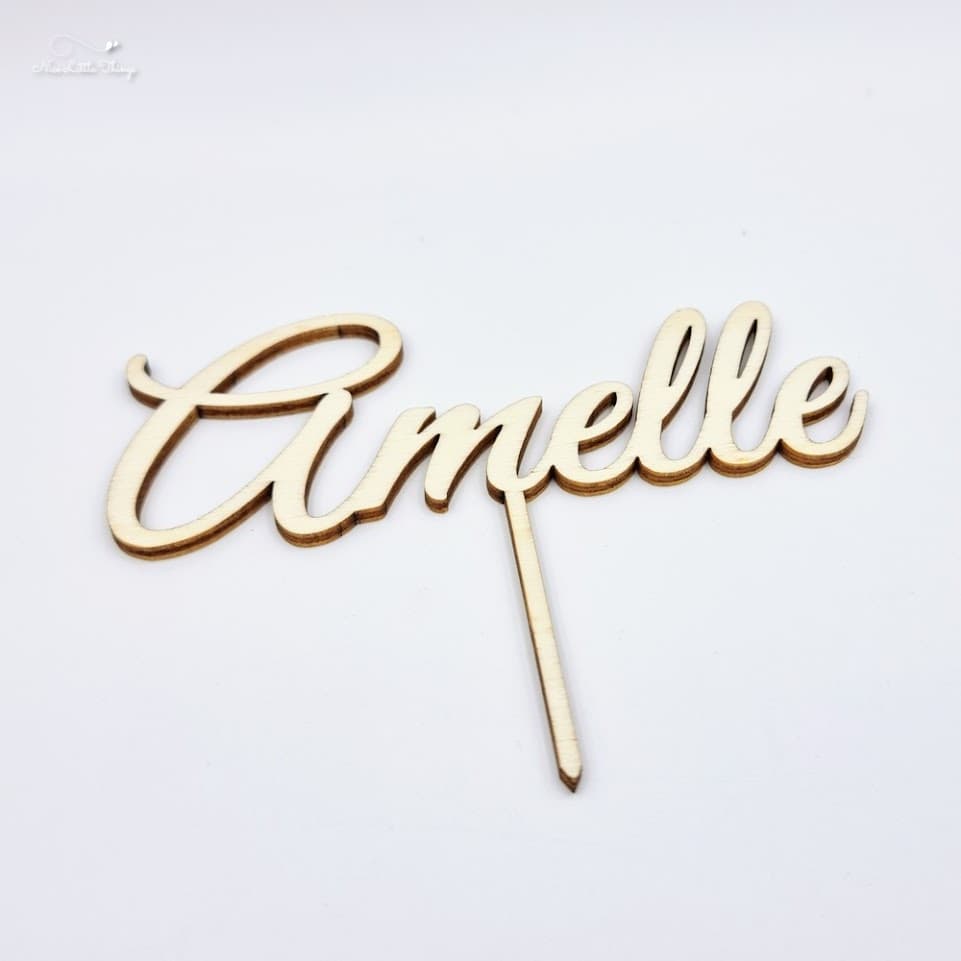 Cake topper Name Wood