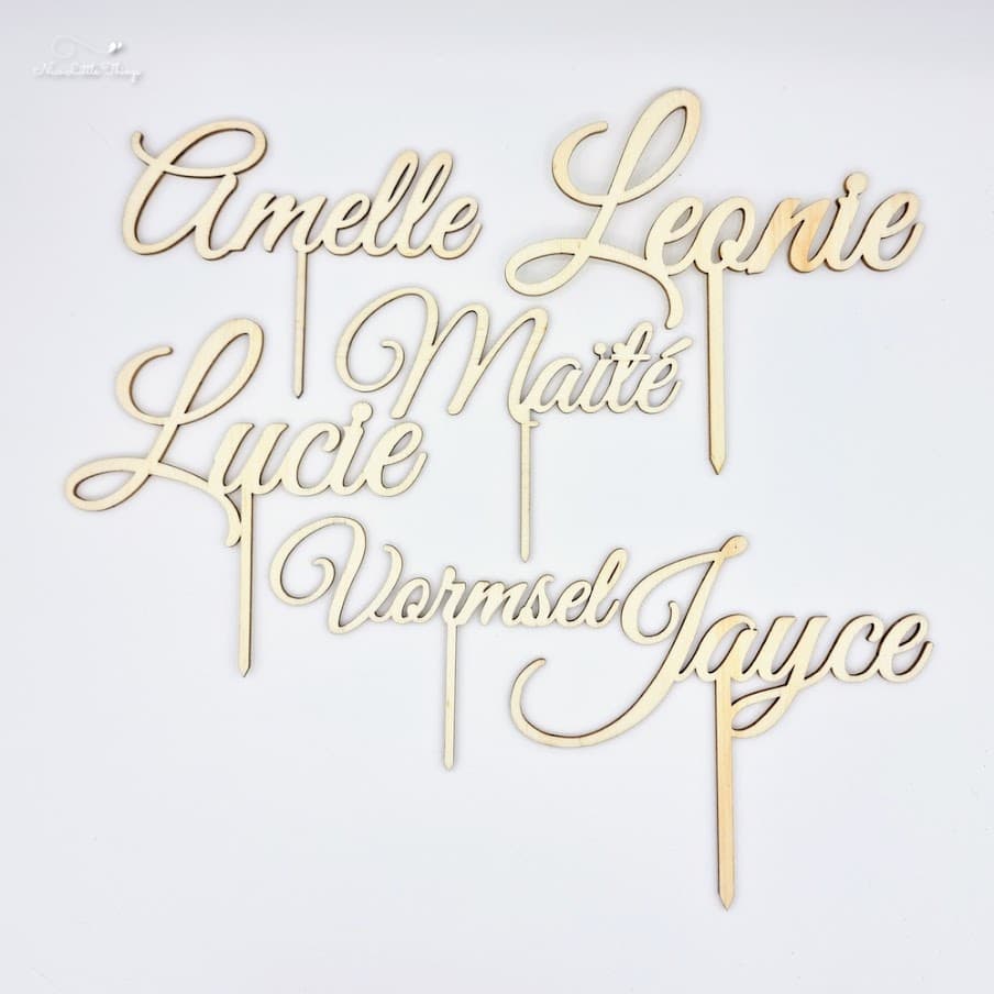 Cake topper Name Wood