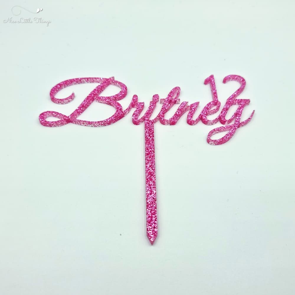 Décor de gâteau avec nom et numéro - Paillettes