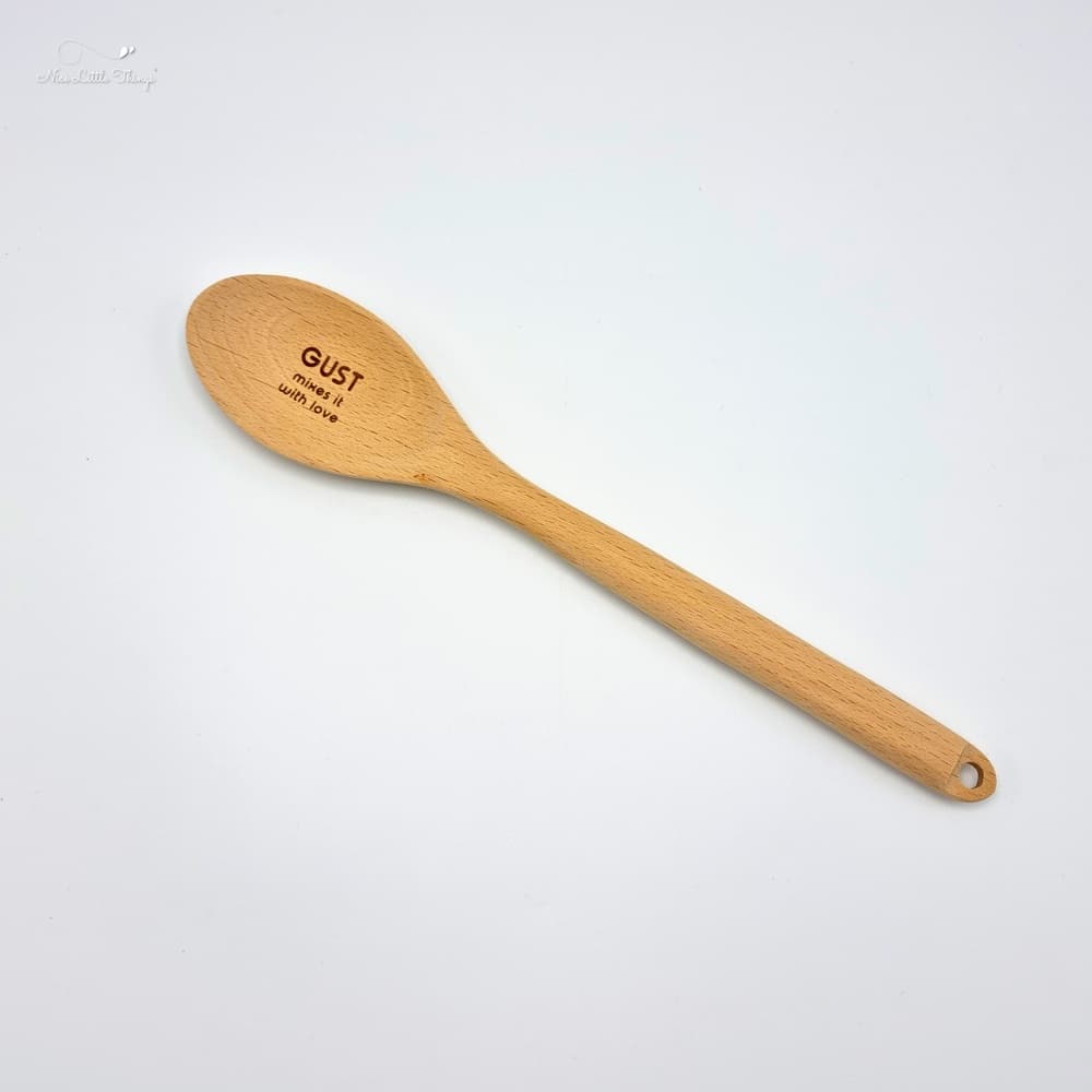 Wooden spoon with name and quote