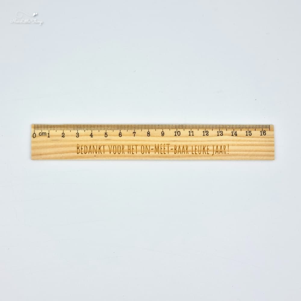Houten Liniaal - Bedankt