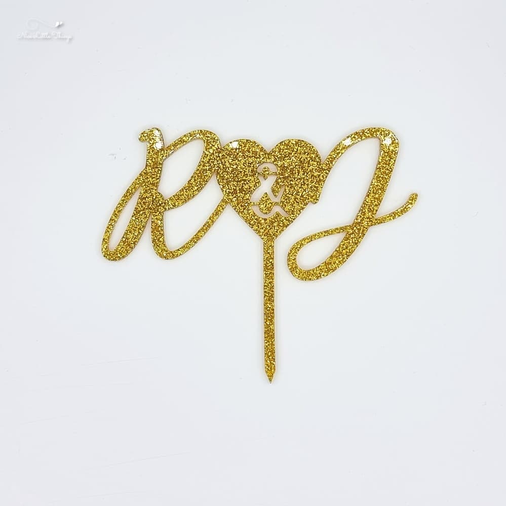 Cake topper with Initials
