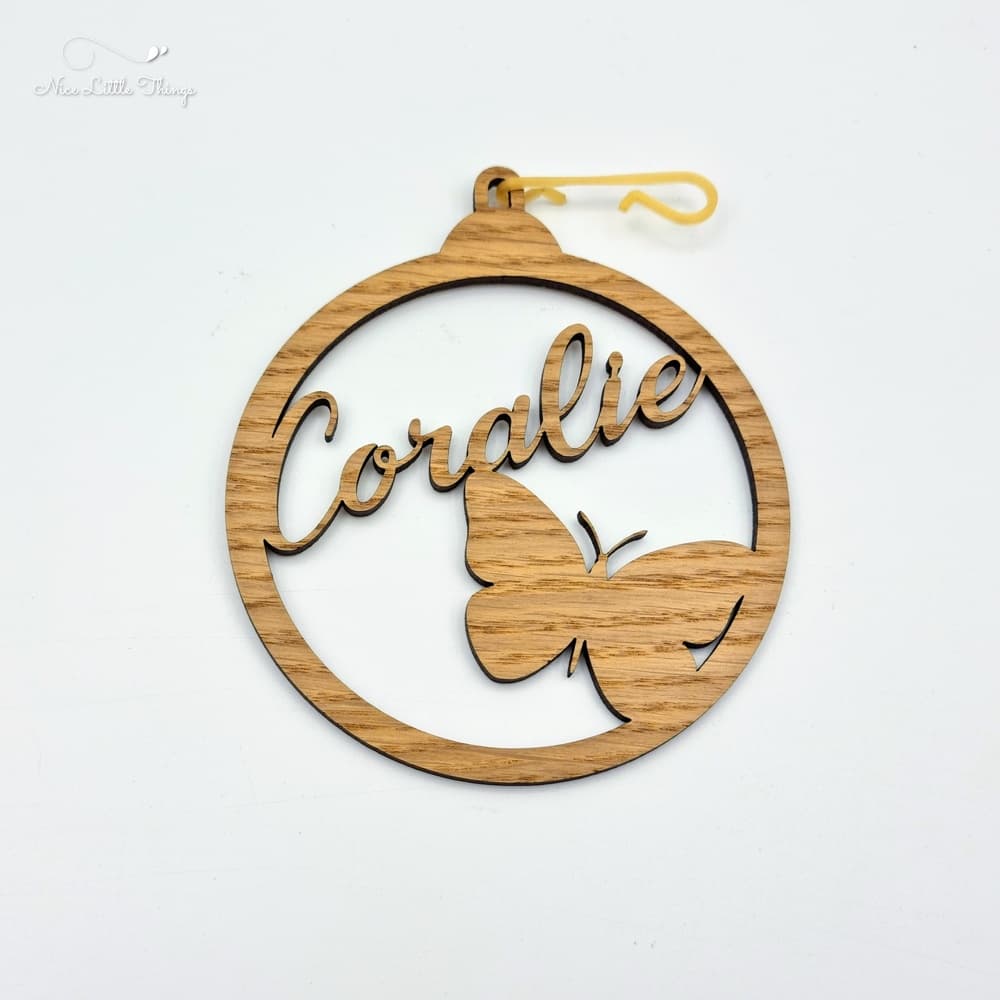 Kerstbal Vlinder met Naam