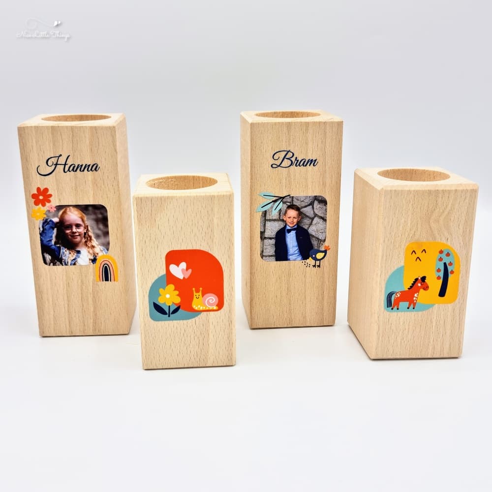 Set Kaarsenhouders met foto